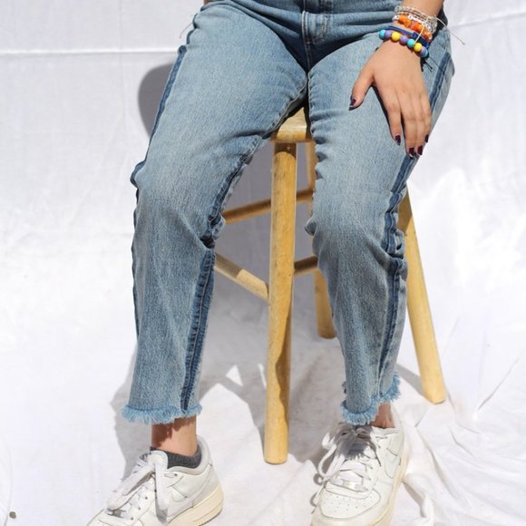 garage two toned mom jeans - Picture 1 of 5